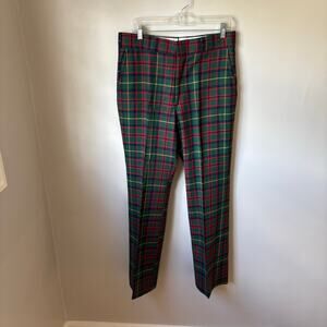 Mens Throwback Holiday Plaid Vintage Woolen Pants